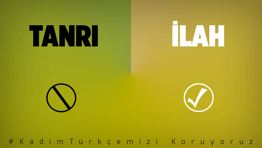 kadimturkcemiz's tweet photo. 🚫  TANRI
       değil
       İLAH   ✅

» Köksüz ve uyduruk kelimeleri değil; 
bizleri dini ve milli coğrafyamıza, tarihimize, kültürümüze bağlayan kadim kelimeleri kullanıyoruz.
#KadimTürkçemiziKoruyoruz https://t.co/cFJB8JdM5E