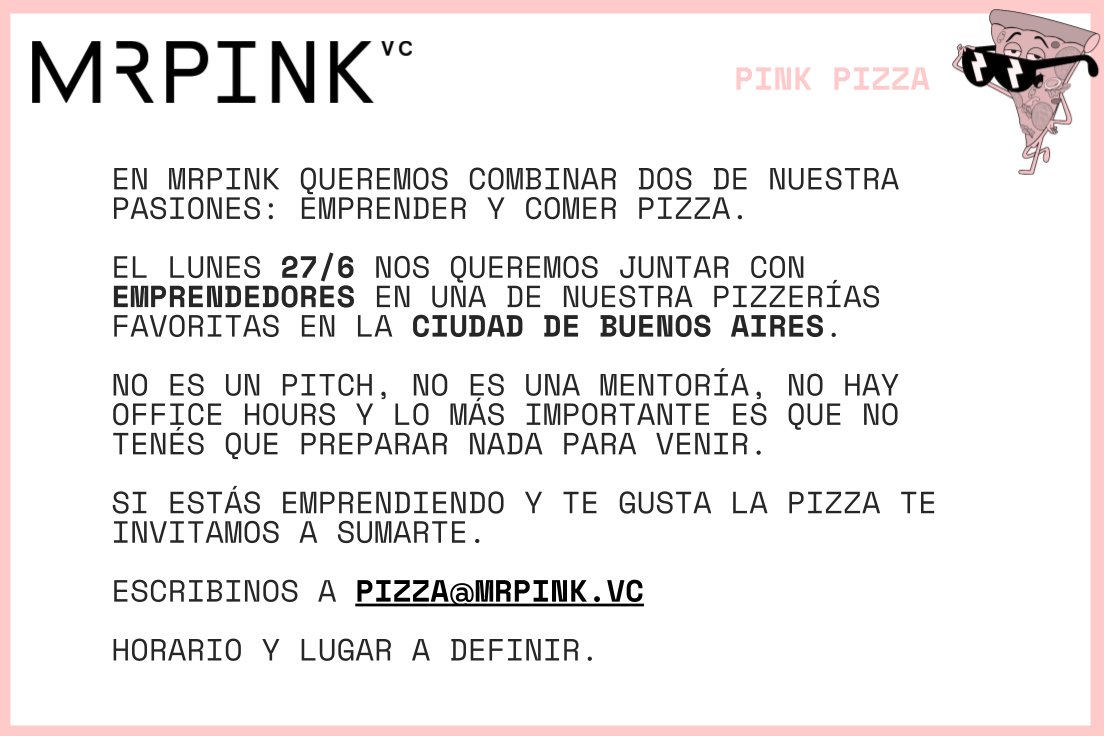 MrPink_VC's tweet photo. Llamando a los #emprendedores de CABA amantes de la pizza https://t.co/wgnLk3yJTB