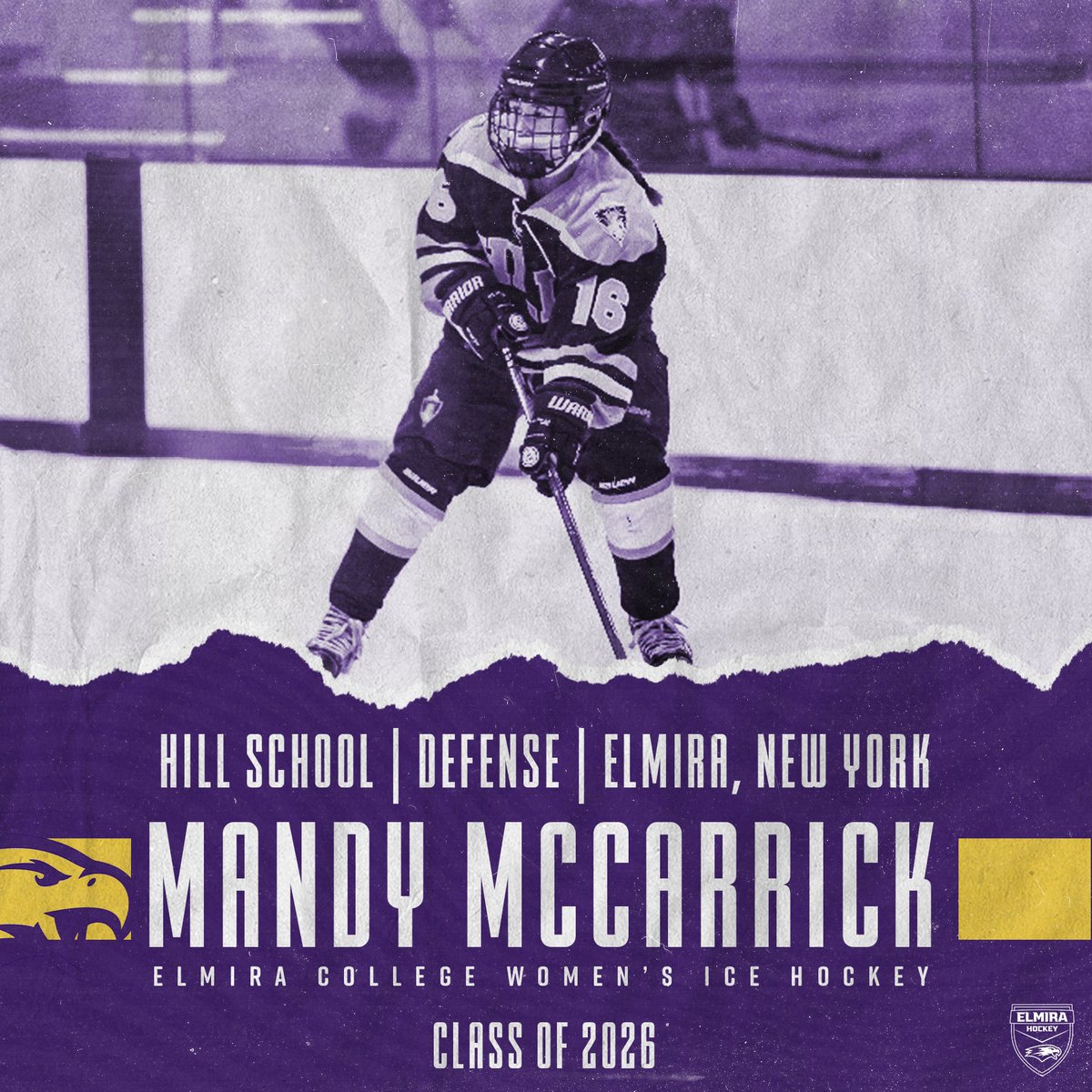 ElmiraWHKY's tweet photo. Mandy McCarrick is coming home! The Elmira, NY native finishes out our d-core for the class of 2026! ๐ฆ
#ECWH #ClassOf2026 #ElmiraProud https://t.co/jlpzkxXOKy