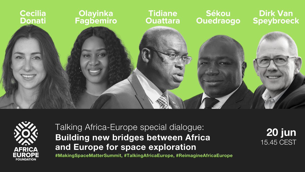 FriendsofEurope's tweet photo. 🔴 LIVE | Our #MakingSpaceMatterSummit hosts a special #TalkingAfricaEurope session. We’ll be exploring how the two continents can best work together on 🚀 #SpaceExploration. Tune in below! 
↪️ https://t.co/j7drbfYP0a https://t.co/CiBEpMf6i2