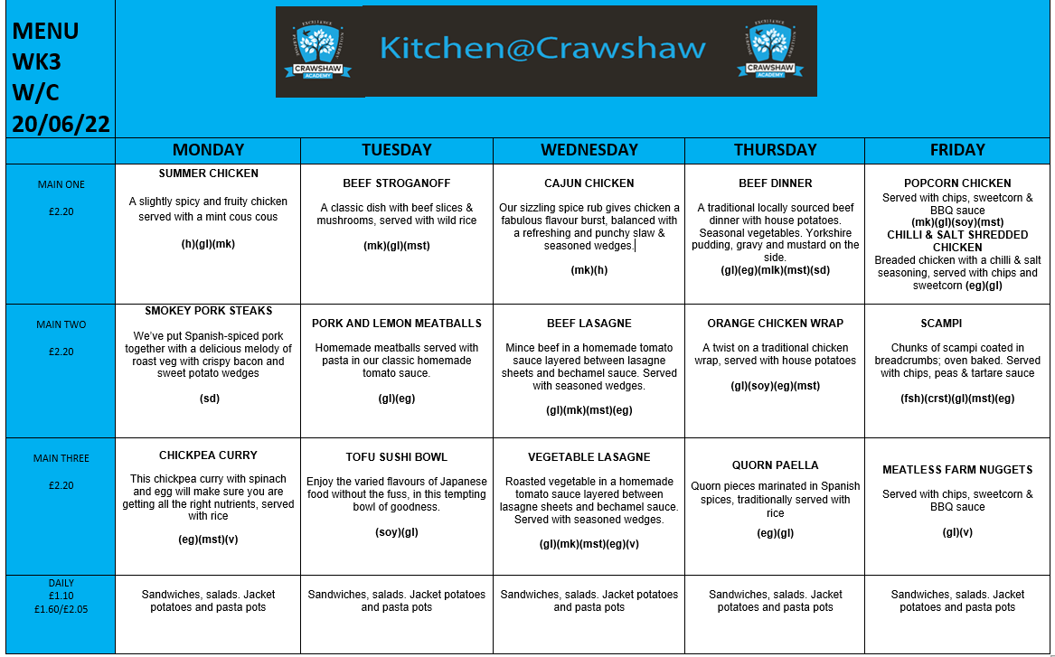 KITCHENCRAWSHA1's tweet photo. This weeks Menu@ https://t.co/0ZQ2tvmCJy
