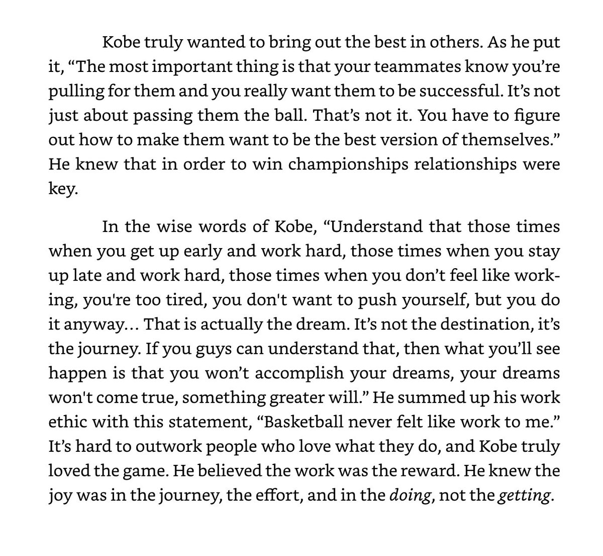 JennaBolstad's tweet photo. Mamba Mentality 
1️⃣ becoming the best version of yourself 
2️⃣ bringing out the best in others 
3️⃣ the reward is in the journey, not the results https://t.co/WjmUmwfnI8