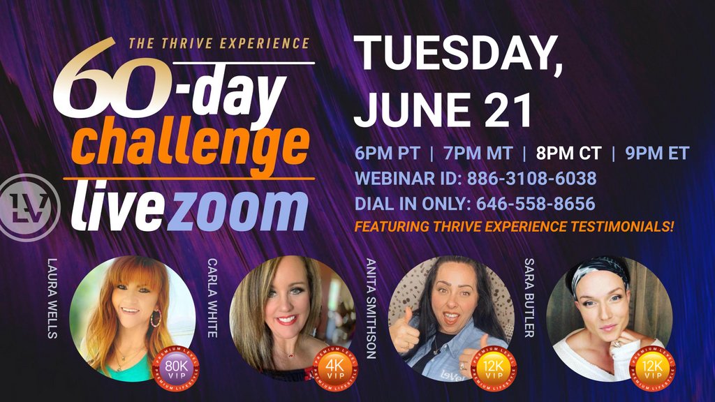 It’s time to step into your best chapter of life with daily nutrition that you can count on 💥 It’s as easy as 123! Join a LIVE Zoom tomorrow to learn more about the THRIVE Experience 60-Day Challenge! Everyone is welcome to listen in!