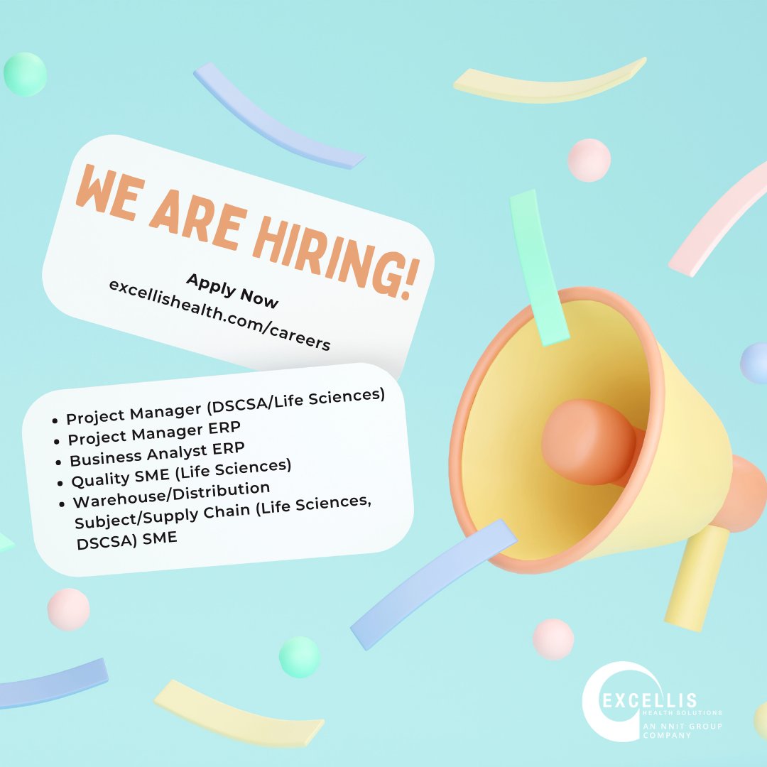 ExcellisHealth's tweet photo. Find your next career at Excellis!

We're looking for ambitious and talented professionals who want to build exceptional experience for themselves whilst committed to our mission and values.

Apply Today: https://t.co/wHwABjknUb https://t.co/6WtSpRMhuT
