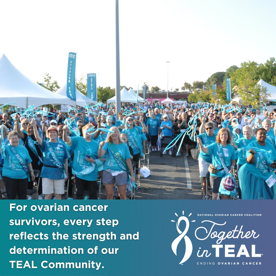 NOCCNational's tweet photo. For #OvarianCancer survivors, Together in TEAL is more than just a walk. Every step reflects the strength and determination of our TEAL Community. Register today, and let's make a difference together. https://t.co/Wdvpv4NCbc #KnowOvarian https://t.co/zDw4WCXMEb