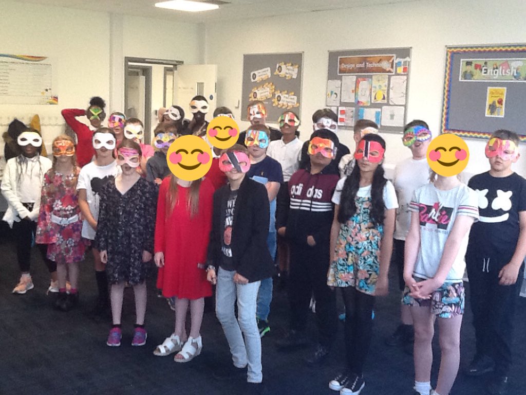 westheathprim's tweet photo. To kick off World Music Day, Class 12 made masks to celebrate the dance of Salsa before practising a routine as a class. #WHPSClass12 #WHPSMusic #WHPSWorldMusicDay https://t.co/gJYdsKu2Ra