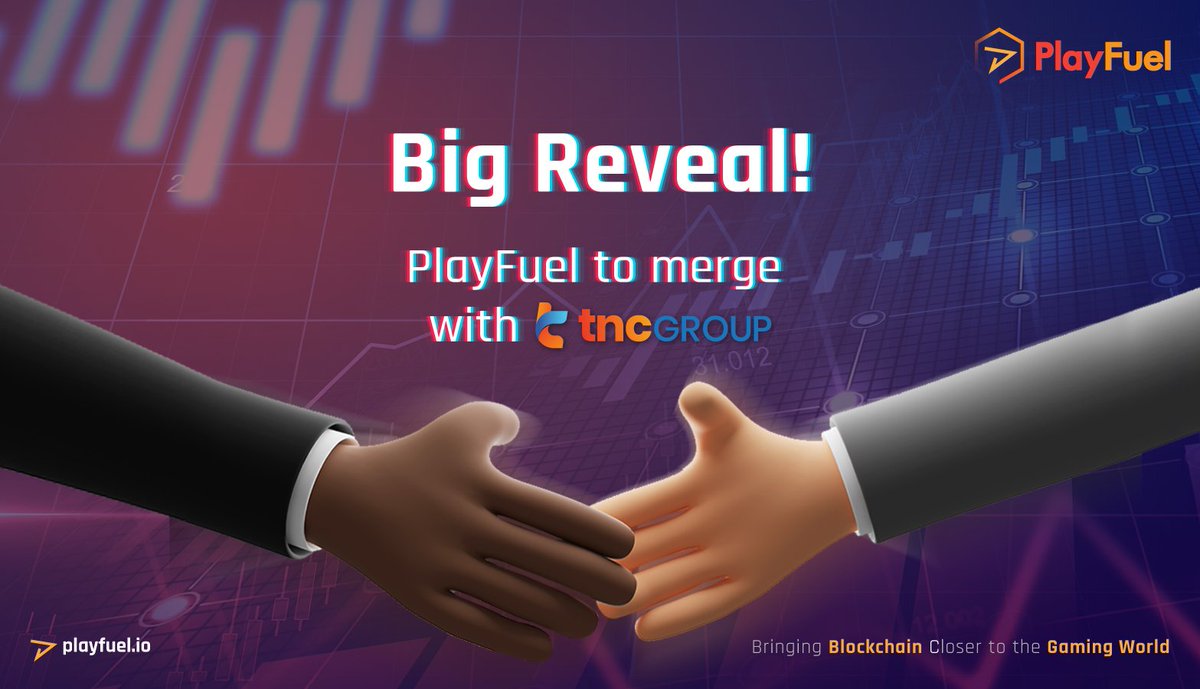 play_fuel's tweet photo. We are thrilled to announce that #PlayFuel will join the growing list of merger companies of #TNC.

Kindly stay tuned for the #announcement of swap date and #swap ratio.

#PLF #PLFCoin #TNCMerger #Cryptocurrency #Blockchain https://t.co/YtwxXHW7OA