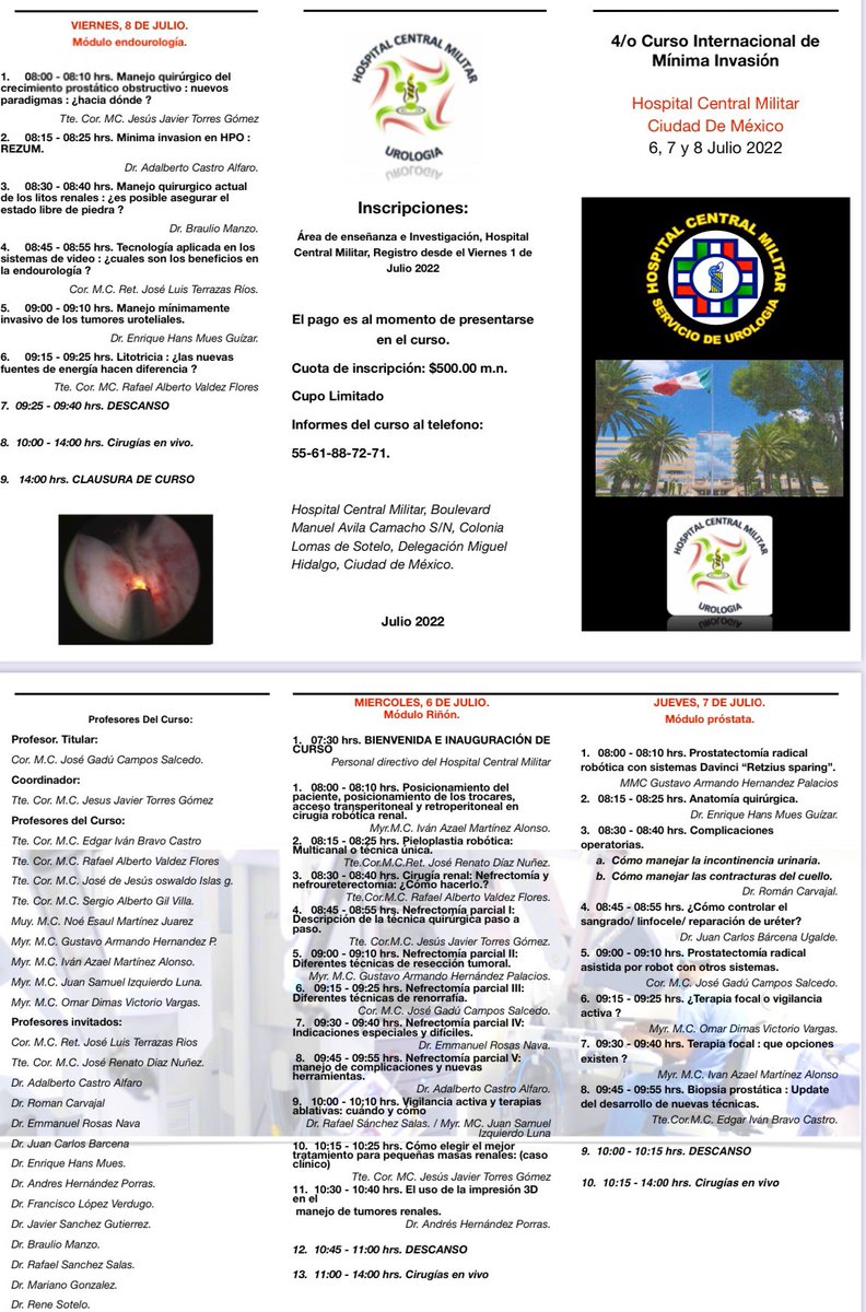ADISAT SURGICAL (@adisatsurgical) on Twitter photo Invitación a este excelente evento educativo 4to. Curso de ENDOUROLOGIA 2022 6,7 y 8 de Julio Hospital Central Militar. Sección de Urologia. Los esperamos!!!@smumexico <a href="/AdisatSurgical/">ADISAT SURGICAL</a> <a href="/Jgaducampos/">Jose Gadu Campos S</a> Invitación a este excelente evento educativo 4to. Curso de ENDOUROLOGIA 2022 6,7 y 8 de Julio Hospital Central Militar. Sección de Urologia. Los esperamos!!!@smumexico <a href="/AdisatSurgical/">ADISAT SURGICAL</a> <a href="/Jgaducampos/">Jose Gadu Campos S</a>