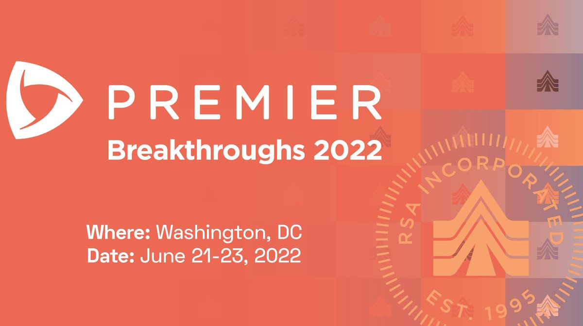 BetterYourLinac's tweet photo. RSA is proud to be attending @PremierHA Breakthroughs 2022! Please click here https://t.co/Y7m8Pen07V to register and to view this year's agenda. See you soon in DC! https://t.co/CfUHP9JNrF