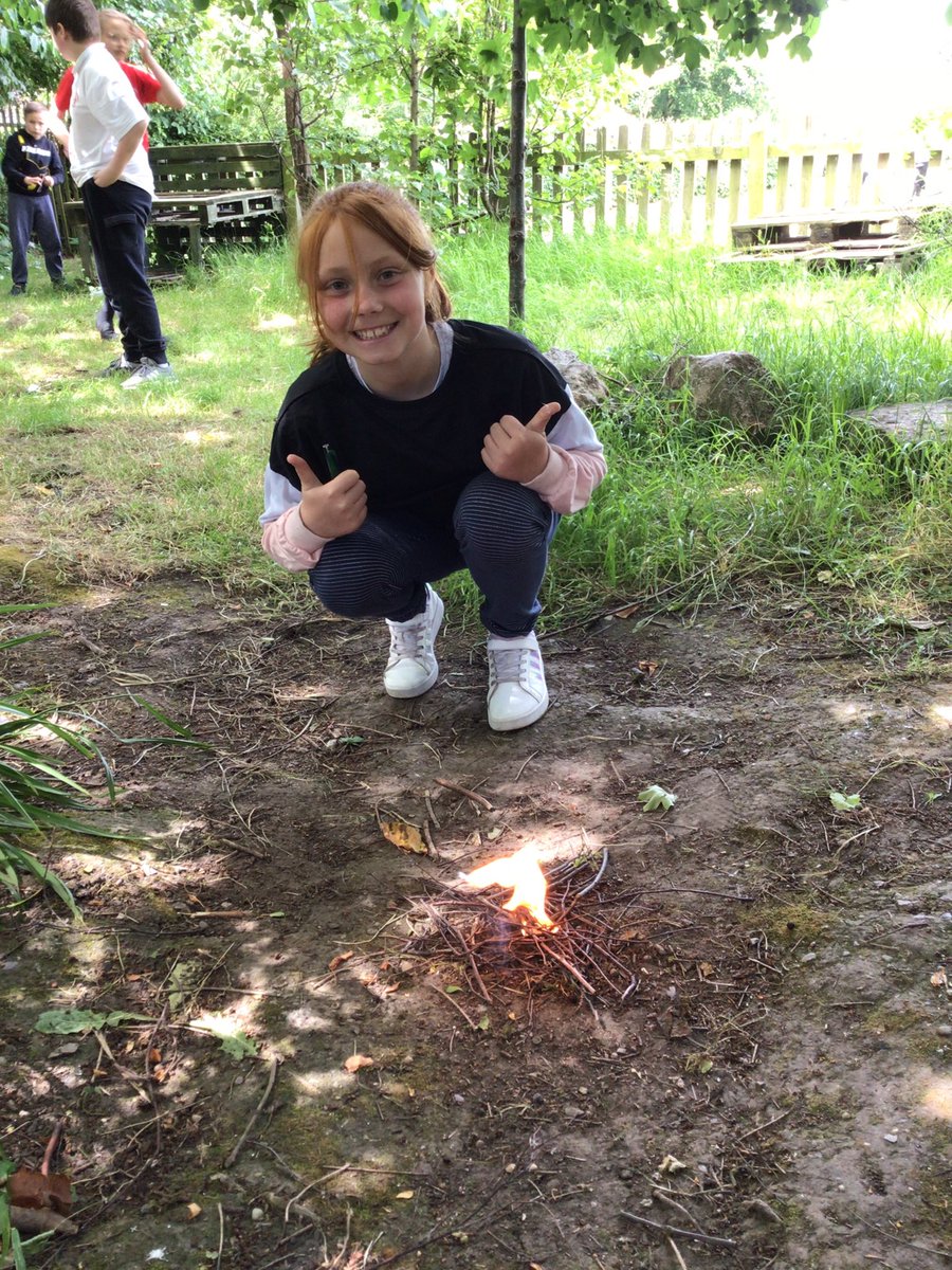 AndreaSeward4's tweet photo. Year 5 Forest School all managed to light a fire using the Flint and Steel today, which is not easy! Very proud of them all. @YsgolEmmanuel https://t.co/pCzrVXEnaG