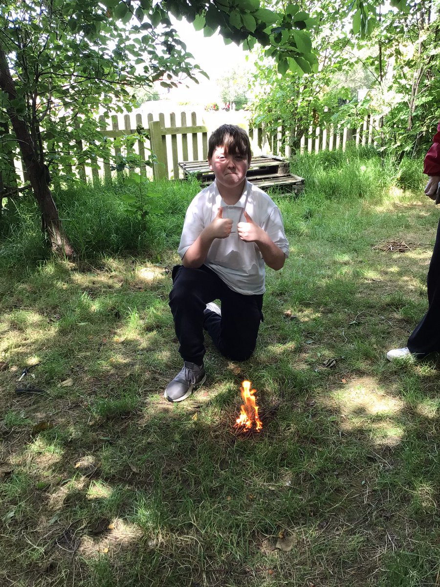 AndreaSeward4's tweet photo. Year 5 Forest School all managed to light a fire using the Flint and Steel today, which is not easy! Very proud of them all. @YsgolEmmanuel https://t.co/pCzrVXEnaG
