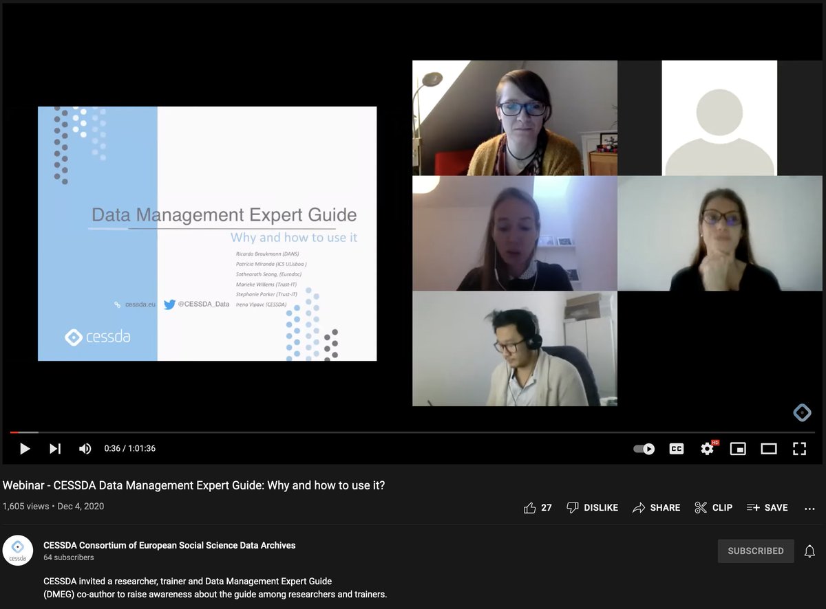CESSDA ERIC (@cessda_data) on Twitter photo ❗Researcher alert!
☝🏿 Watch now! Webinar: CESSDA #DataManagement Expert Guide: Why & how to use it?
☞ Listen to a researcher, trainer & an expert discuss the benefits of using the guide!
cessda.eu/Training-Resou… #CESSDATraining @R_Braukmann <a href="/SotheSeang/">Sothearath J. Seang</a> <a href="/Eurodoc/">Eurodoc</a> <a href="/pimmiranda/">Patrícia Miranda</a> ❗Researcher alert!
☝🏿 Watch now! Webinar: CESSDA #DataManagement Expert Guide: Why & how to use it?
☞ Listen to a researcher, trainer & an expert discuss the benefits of using the guide!
cessda.eu/Training-Resou… #CESSDATraining @R_Braukmann <a href="/SotheSeang/">Sothearath J. Seang</a> <a href="/Eurodoc/">Eurodoc</a> <a href="/pimmiranda/">Patrícia Miranda</a>