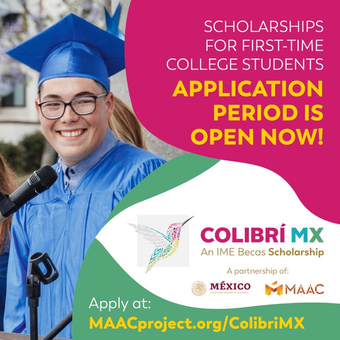 College is expensive and students need assistance. Apply by July 17 for a Colibrí Scholarship if you are Mexican or Latinx immigrant or the child of Mexican or Latinx immigrant with demonstrated financial need and reside within the County of San Diego: maacproject.org/ColibriMX/