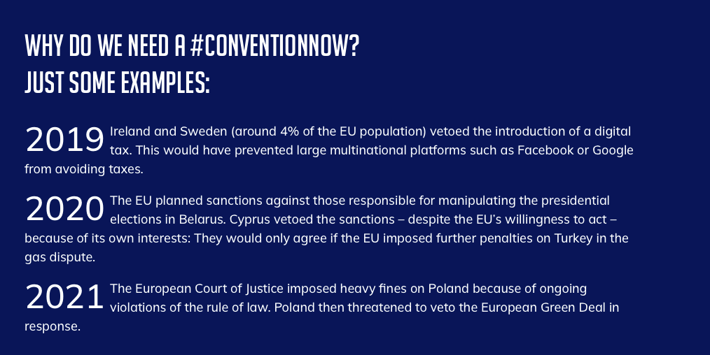 democracy_intl's tweet photo. 3⃣days until the European Council meets. Will the EU decide to amend the Treaties and hold an EU Convention? 

Help us ensure a Convention by reaching out to your government! We've already drafted the template for you. Just click send📨

➡️https://t.co/86kSM56WJi⬅️
#CONVENTIONNOW https://t.co/IQN5KOk5lZ