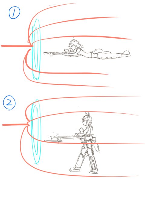 陸戦ウィッチが航空ウィッチのように真正面からネウビームを受けると足元や周囲が爆散して大変危険。「昼飯の角度」にシールドを傾斜させビームを上空に散らす技術がどうのこうの・・・。>RT 