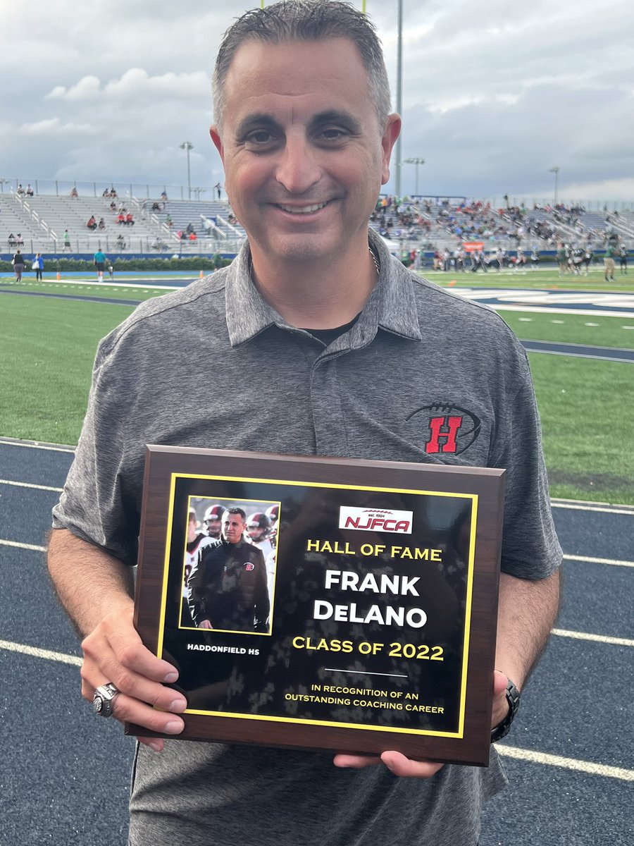 Congratulations to Haddonfield Football Coach Frank DeLano for being inducted in the New Jersey Football Coaches Association Hall of Fame!
