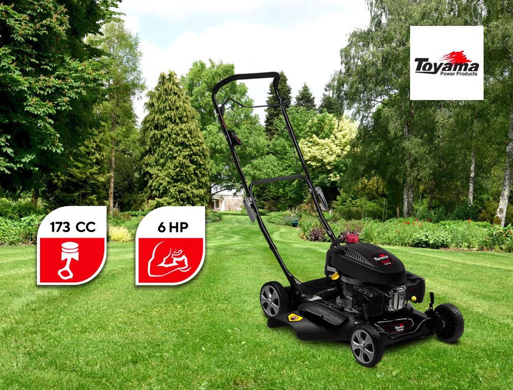 afosa's tweet photo. La #Podadora TLM510SM-60L de #Toyama está fabricada en acero de alta resistencia y durabilidad. 

Tiene una plataforma y una cuchilla que proporcionan 20” de ancho de corte con 5 niveles de ajuste de altura.
 
Ideal para #césped de baja densidad en áreas de hasta 800m². https://t.co/32EiSej0GS