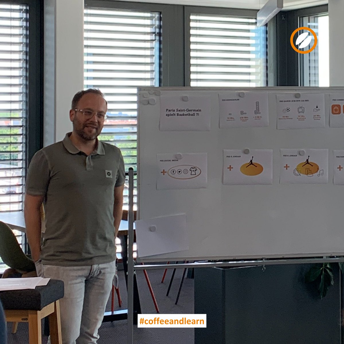 jambit's tweet photo. Was hat der Fußballverein Paris Saint-Germain mit #Basketball und #MichaelJordan zu tun? 🤔 Die Antwort gab @RobertSKowalski während eines gemeinsamen #CoffeeAndLearn Lunch - inklusive Fragerunde und anregenden Diskussionen. ☕📖 Ein großartiges Format, um sich auszutauschen! https://t.co/Re7d8vRJ6c
