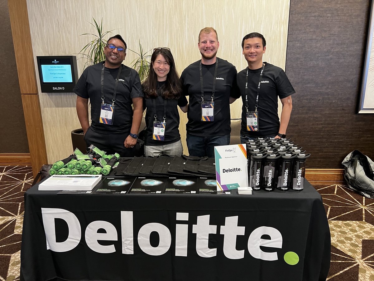 linuxfoundation's tweet photo. Great conversation with @Deloitte this morning at #FinOpsDay! #ossummit @FinOpsFdn https://t.co/O9WTHjVmWw