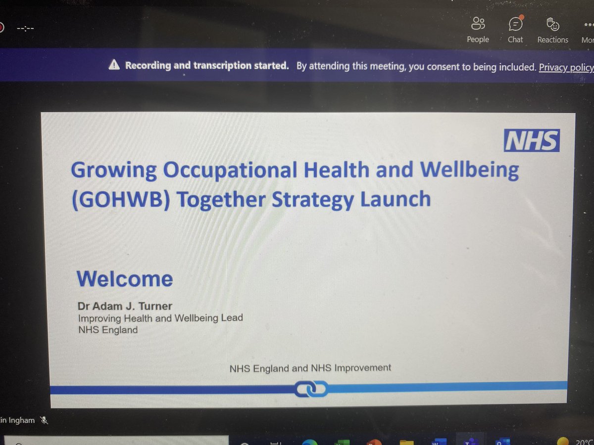 National Occupational Health and Well-being strategy launch event this afternoon. Proud to work with dedicated and passionate people in the North East and North Cumbria to improve the health and well-being of NHS staff @LeedsClare @AdamTsays @AHSN_NENC #growingOHWB #OurNHSPeople