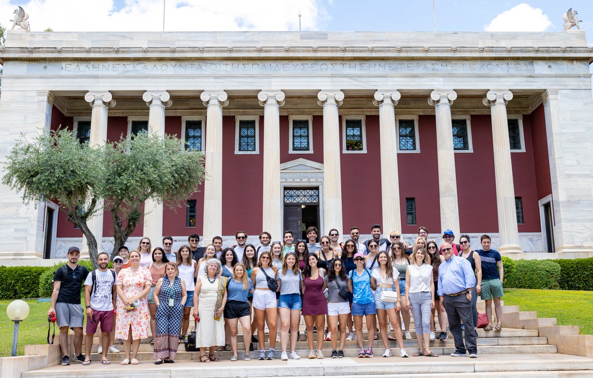 ASCSAthens's tweet photo. Executive Director of the American School of Classical Studies at Athens George Orfanakos hosted a tour of the main campus this morning for the National Hellenic Society (@nhshellenics)'s Heritage Greece Program. 

1/3 https://t.co/UL1Im002A5