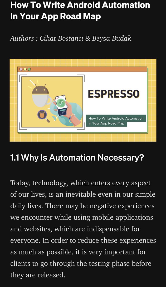 chtbstnc5192's tweet photo. We are publishing our story about  UI Automation  in Android with Espresso https://t.co/5f1HFmlAi4