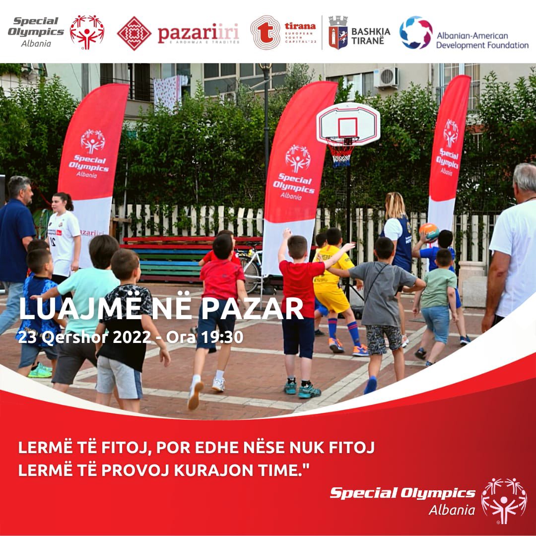 SOlympicsAlb's tweet photo. 💯 LUAJMË NË PAZAR EDICIONI II 💯

Është dinamike, me ngjyra, emocionuese, gjithëpërfshirëse, është përvoja më e bukur e verës ☀️

🚀 Pasditet sportive te @pazariiri_tidtirana

@bashkiatirane
@erionveliaj
@the_aadf https://t.co/ZHyQH3WCL2