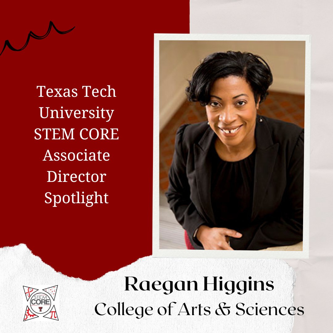 Dr. Raegan Higgins is an Associate Professor in Mathematics with a research focus in time scales. Dr. Higgins is committed to the education &amp; mentoring of women in STEM through her work with the EDGE, LSAMP, &amp; Bridges Across Texas programs.  #ttustemcore #womeninstem #ttulsamp