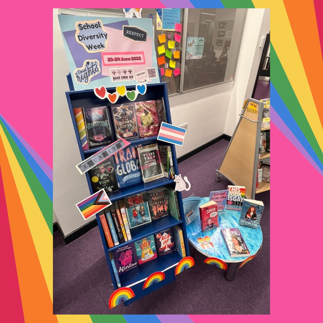inverurielrc's tweet photo. 🤸🏻‍♀️ Happy #SchoolDiversityWeek! We have lots of LGBTQ+ inclusive books in the library &amp; many more in @onceuponashire’s digital library - https://t.co/6kjl8nhpoZ 🌈 #RepresentationMatters #JustLikeUs #SchoolLibrary https://t.co/PtnBuuTAPP