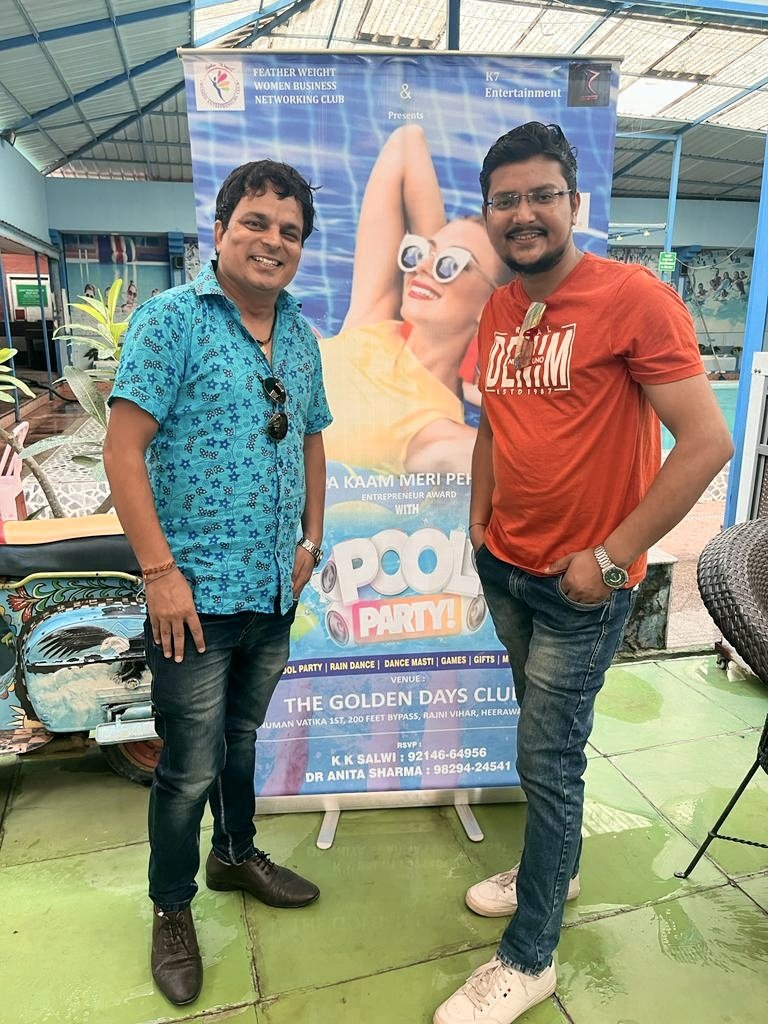 kapilrajkp's tweet photo. All about Mere Kaam Meri Pehchan Award Show With Pool Party Event at GDC Resort Jaipur. Many congratulations for the event success K K Salwi Ji 🙌🏻
#K7 #k7entertainment #featherweight #womensclub #awardshow #poolparty #poolevent #kapilraj #Jaipur https://t.co/1s4wPVW8ku