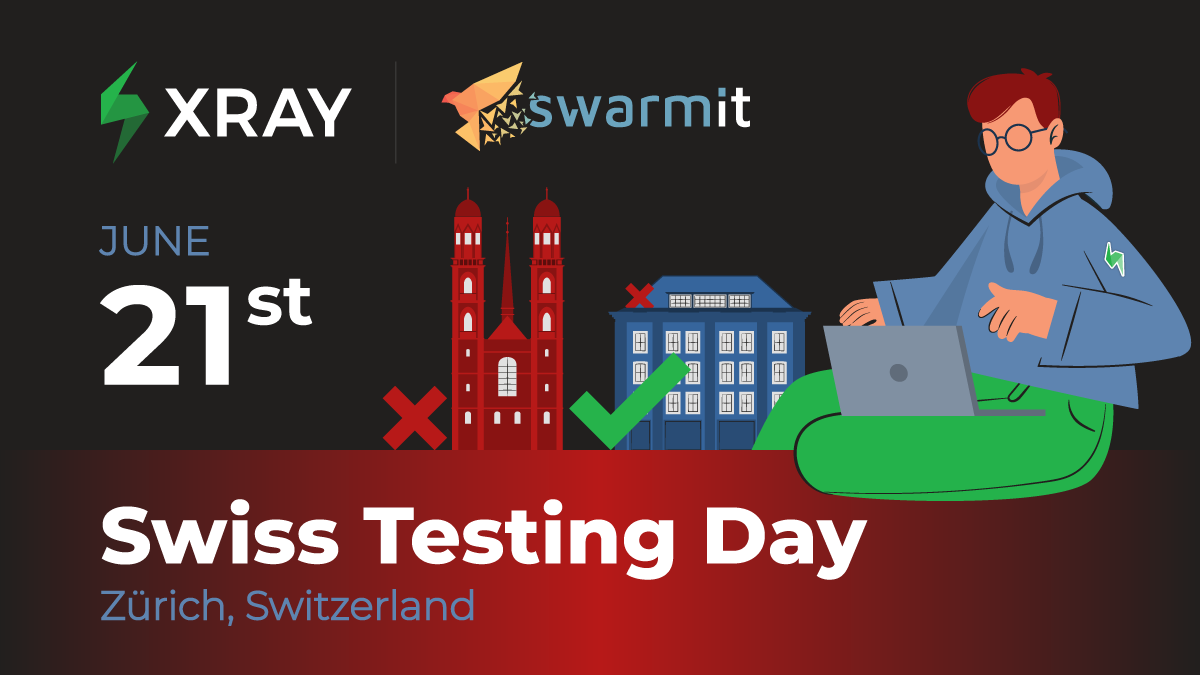 XrayApp's tweet photo. Next stop: Zurich ✈️ The @swarmit1 team will be representing #XrayApp at Swiss Testing Day 2022 tomorrow! Don't forget to pass by the Xray-Swarmit booth and learn how you can use Xray and @Jira for testing! https://t.co/uD43D5AYWy