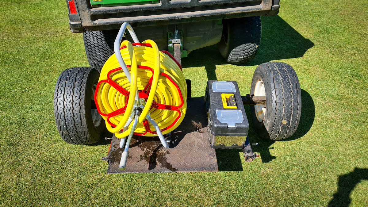 I asked my mechanic to build me a mobile hand watering station and this is what he came up with! For less than £200 it works like a champ and is much better than dragging hoses around.