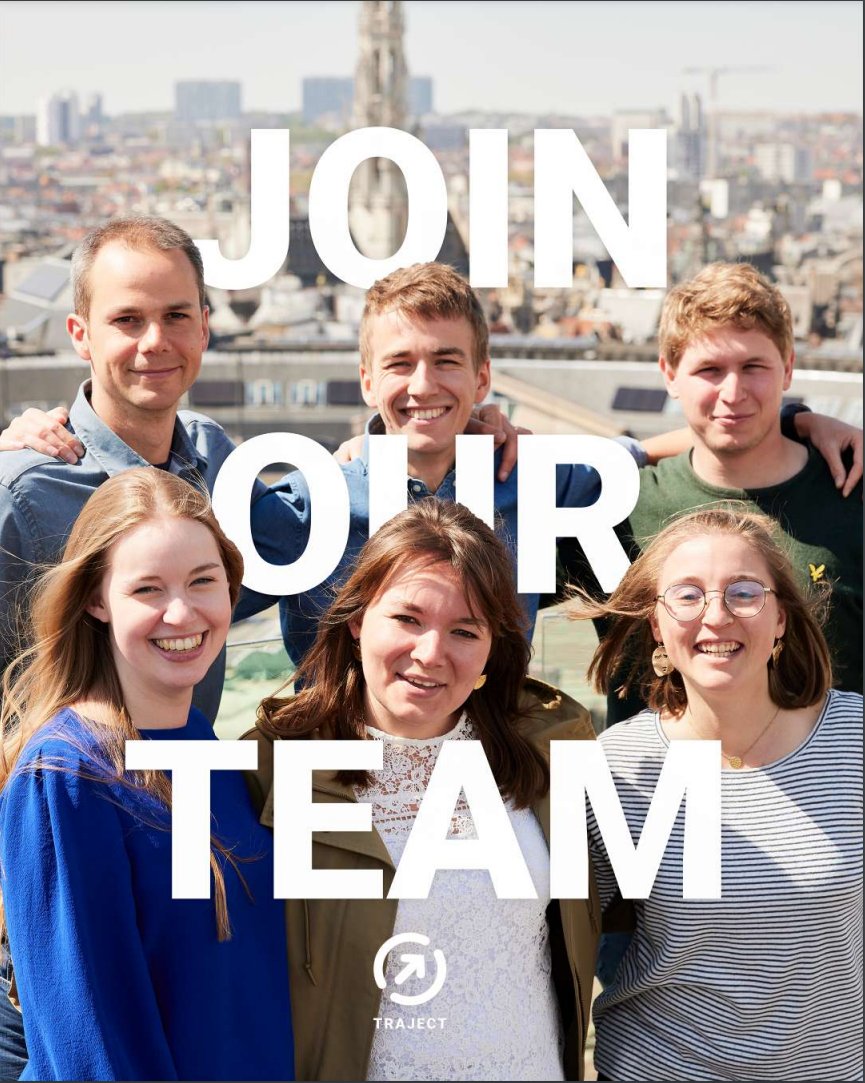 TrajectMobility's tweet image. Traject #recrute ! Envie de travailler sur des projets passionnants sur le thème de la #mobilité #durable ? Plus d'info via shorturl.at/nwILM ou notre Job Café virtuel 28 juin prochain à 17h30. Vous voulez participer?👉 📧 jobs@traject.be ! #jobs #vacature