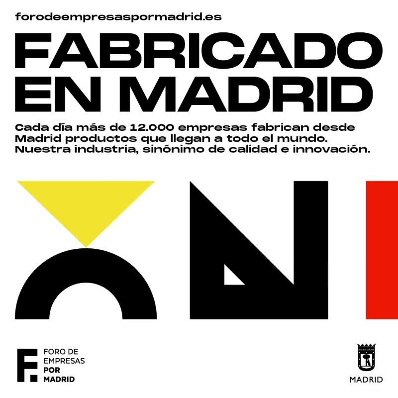 #FabricadoenMadrid
➡️ 6,77% del PIB de la ciudad
➡️más de 72.200 empleos directos
#Desarrollo #Innovación #MadridMotorEconómico
 🔗forodeempresaspormadrid.es/actualidad/for…