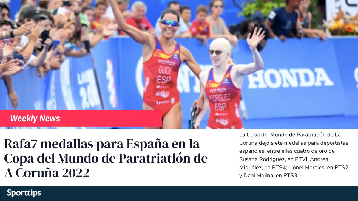 ¡Enhorabuena! Medallas para españa en la Copa Mundial de triatlón y en la Copa del Mundo de Paratriatlón 🏅

#weeklynews #triatlon #deportes #sporttips #noticias