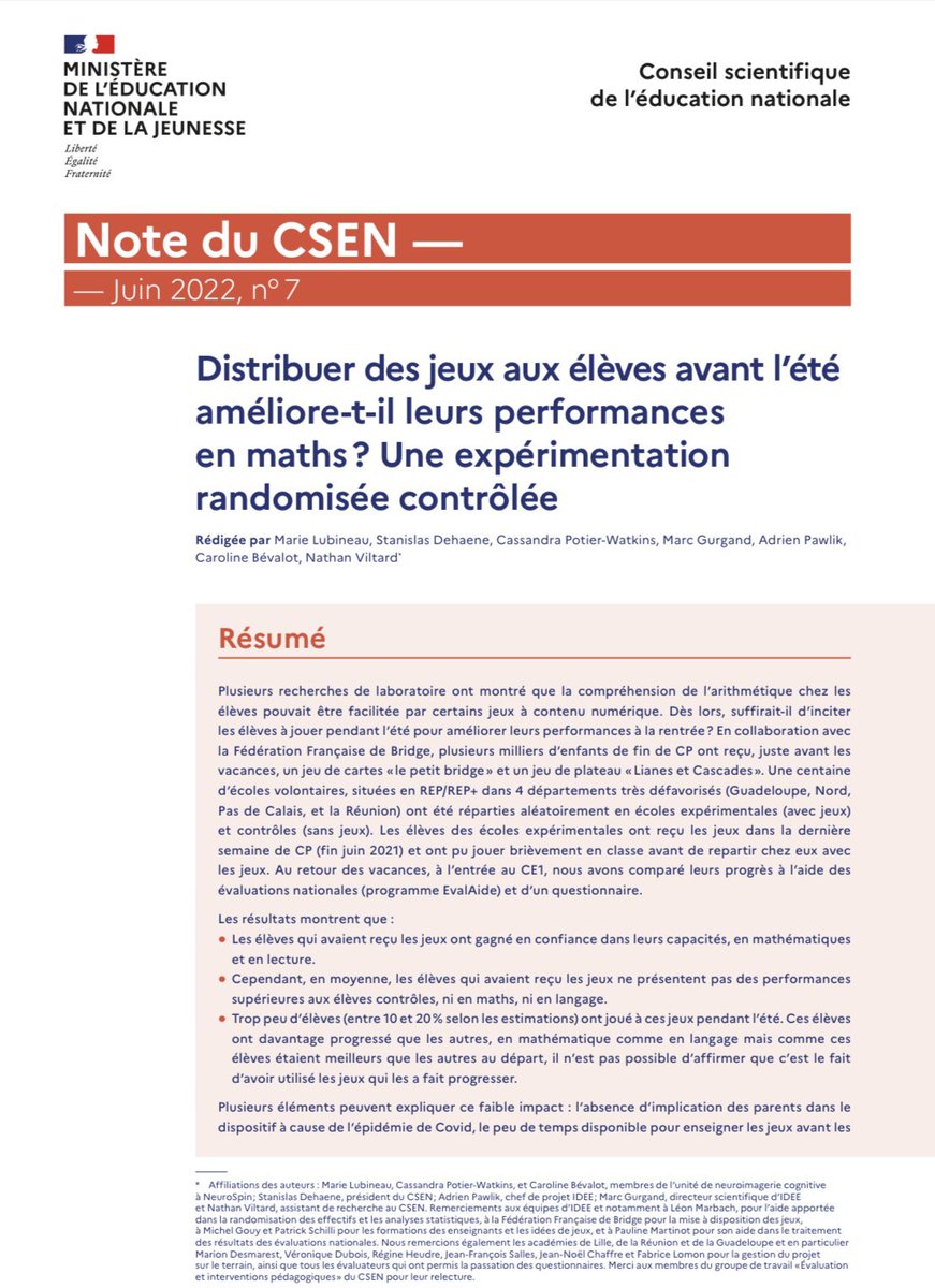 ExcelloOrg's tweet photo. Sortie aujourd’hui, la note du @CsenOfficiel sur l’expérience #bienjoué @reseau_canope @CassandraPW #agirpoureducation @FondationCDF https://t.co/qEaDDOFoC0