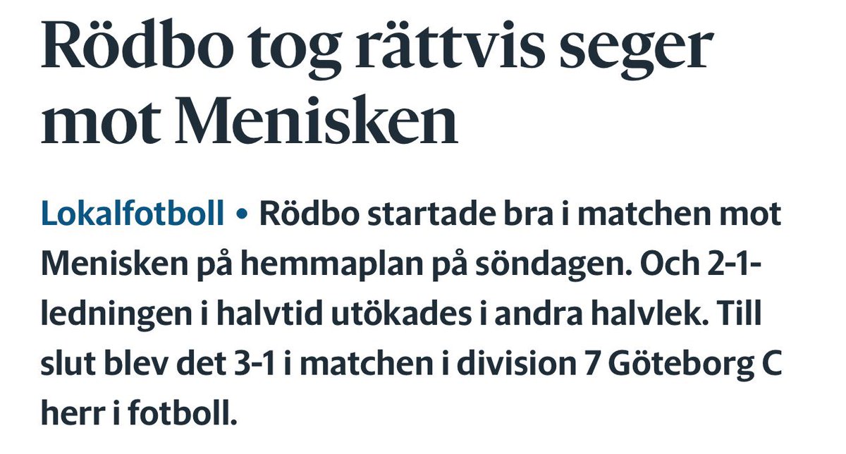 MeniskenIF's tweet photo. Yttersta beviset på att hela GP-redaktionen röker crack. Rödbo skulle inte haft en pinne här. https://t.co/HA4uUe4ylJ
