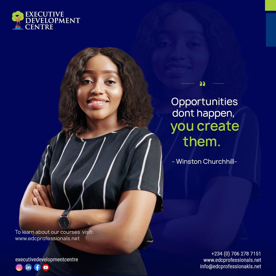 execdevtcentre's tweet photo. Opportunities don't happen you create them #Mondaymotivation #Motivationmonday #EDC #Executiveeducation #Executivedevelopmentcentre https://t.co/L9qyUfIPVI