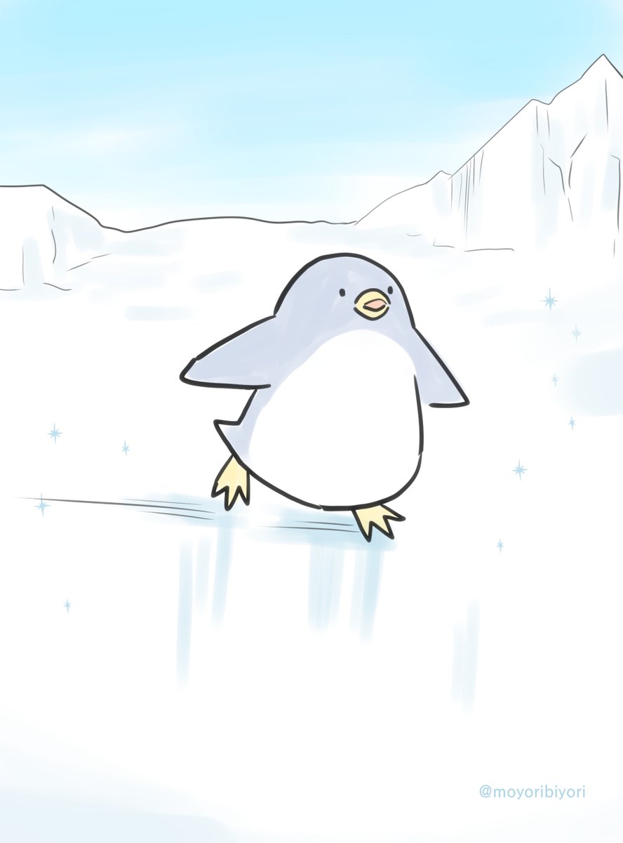 「今日は元気な ぜつぼうペンギン・その1彼にも、ぜつぼうしない日は あります。最近」|遥那もより（LINEマンガ水曜連載）のイラスト