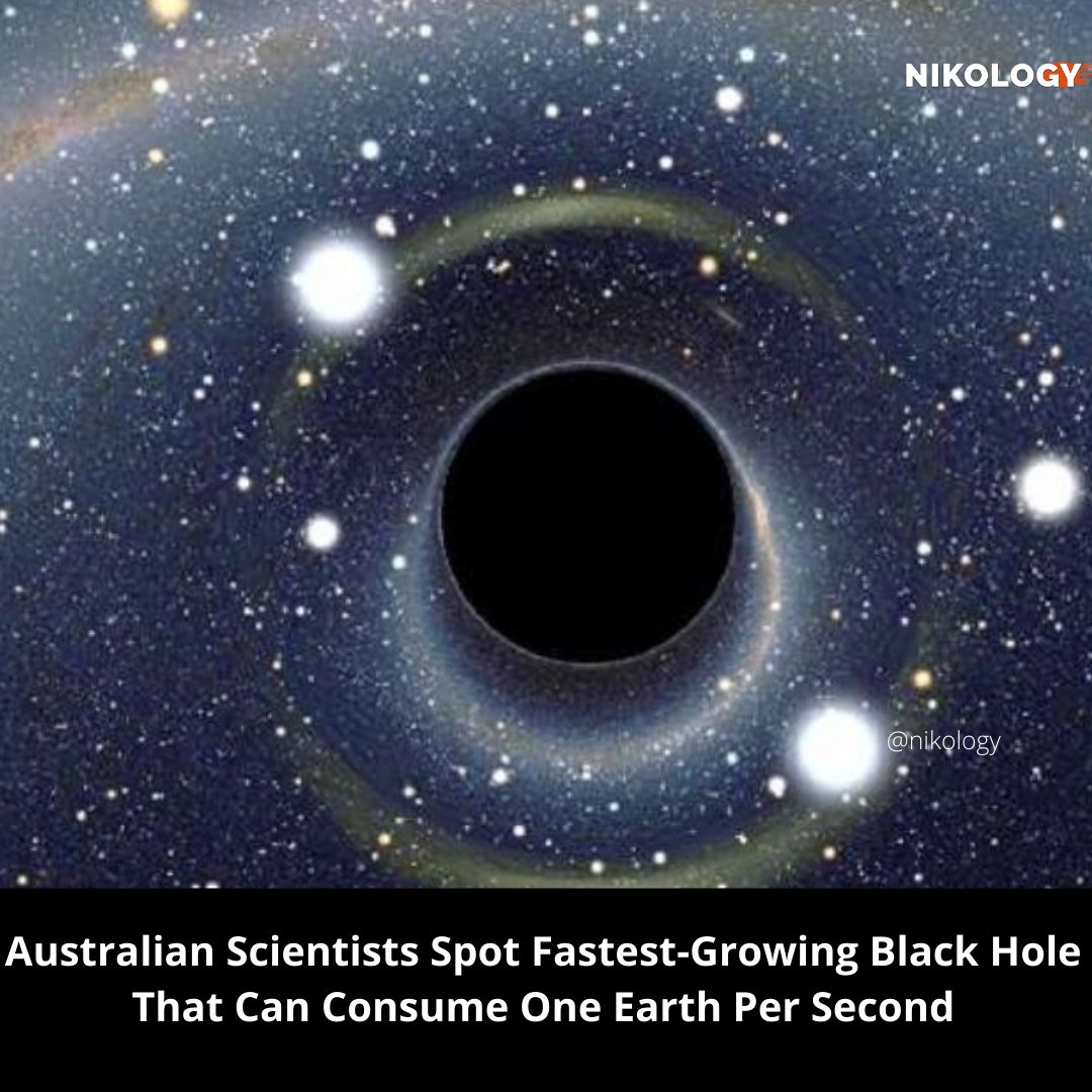 Astronomers from an Australian University have recently discovered a black hole, that can swallow one Earth each second. 
#astronomers #australia #australianuniversity #discoveredablackhole #earth #NASA #space #gravity #invisible #telescopes #specialtools #nikologyofficial
