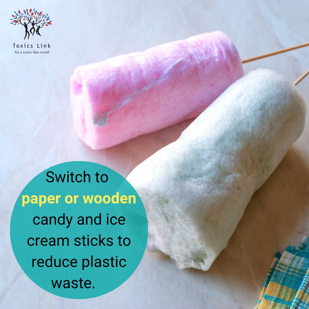toxicslink's tweet photo. What happens to the plastic sticks in your ice creams and candies once you discard them? Such plastic sticks end up in the landfills, on our beaches, and in our oceans.
Switch to sustainable alternatives like paper or wooden sticks.
#BreakFreeFromSingleUsePlastics https://t.co/1oy60pMXgj