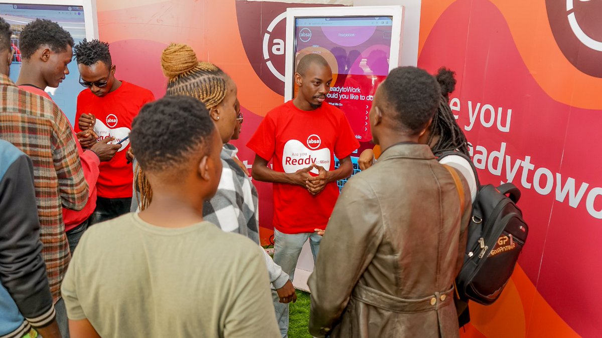 AbsaKenya's tweet photo. Thank you Mount Kenya University for the warm reception as we interacted with each one of you 😃. We had loads of fun as we took you through the #AbsaReadyToWork program. Register for #AbsaReadtoWork using the link below 👇
https://t.co/Eb6fyVJ9Wr

#DopexAbsaRTW #PamojaTunawiri https://t.co/yflMQuXJFC