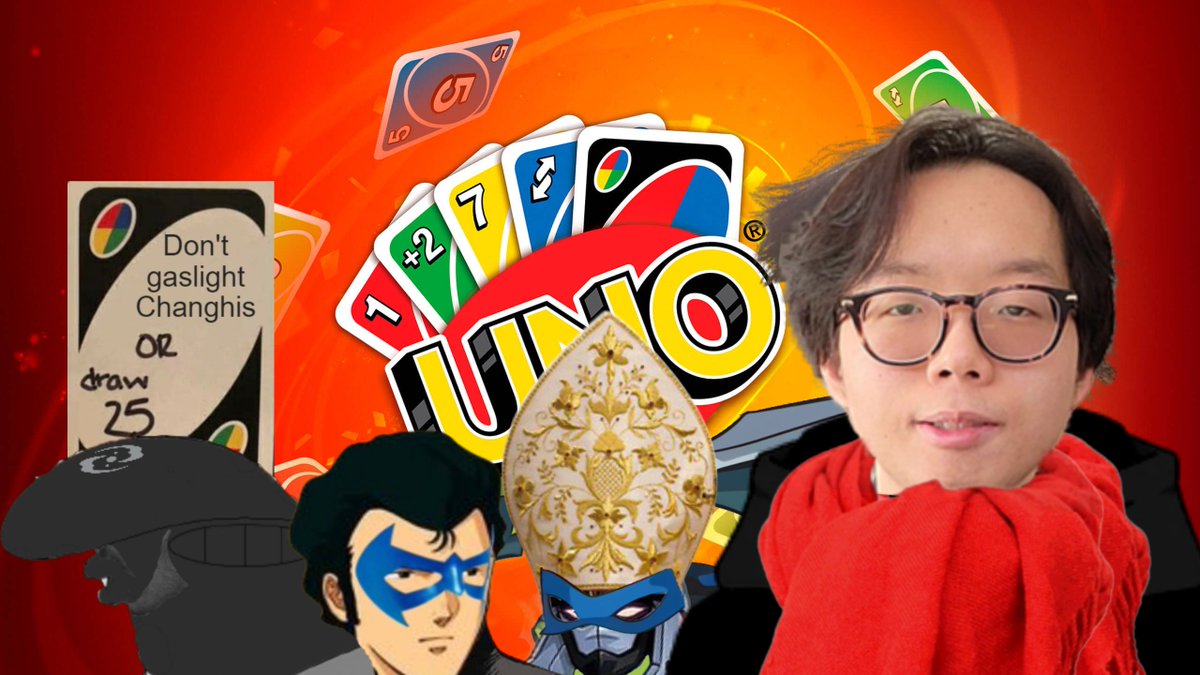 ChanghisTuber's tweet photo. I got UNO are you guys happy now? Mr. Matchstick's gonna teach me how to play, 7:30 pm PST.
@ ChanghisKhansBasement https://t.co/145yULfExR
Streaming tag: #ChanghisLive
#pngtuber
#Streamer
#twitchstreamer
#twitchstream
#UNO
#UNOstream
#cardgame https://t.co/1yq6E1WaWU