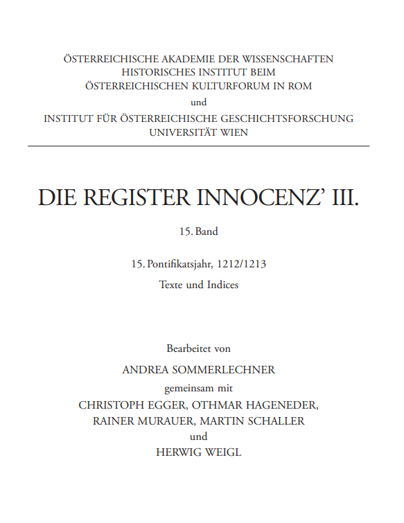 aposcripta's tweet photo. The 15th vol. of the @oeaw's wonderful ed. of #InnocentIII's registers (year 1212-1213) has just been released and is freely available online in pdf. Started in 1964, this great endeavour offers a most precious tool for the study of a crucial pontificate
https://t.co/JR1567mTTT https://t.co/vS4MYI1NNG