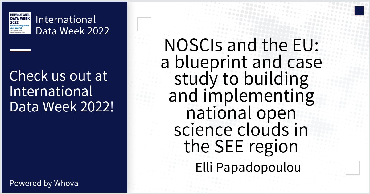 <a href="/NI4OS_eu/">NI4OS Europe</a> is at #RDAPlenary &amp; #IDW2022 to share:
1⃣what we've learnt from establishing National Open Science Cloud Initiatives in 15 countries
2⃣how we clear copyright &amp; assign the right output licenses w/ lct.ni4os.eu

Find me or my colleague <a href="/kolgk/">Giota Koltsida</a> to know more!