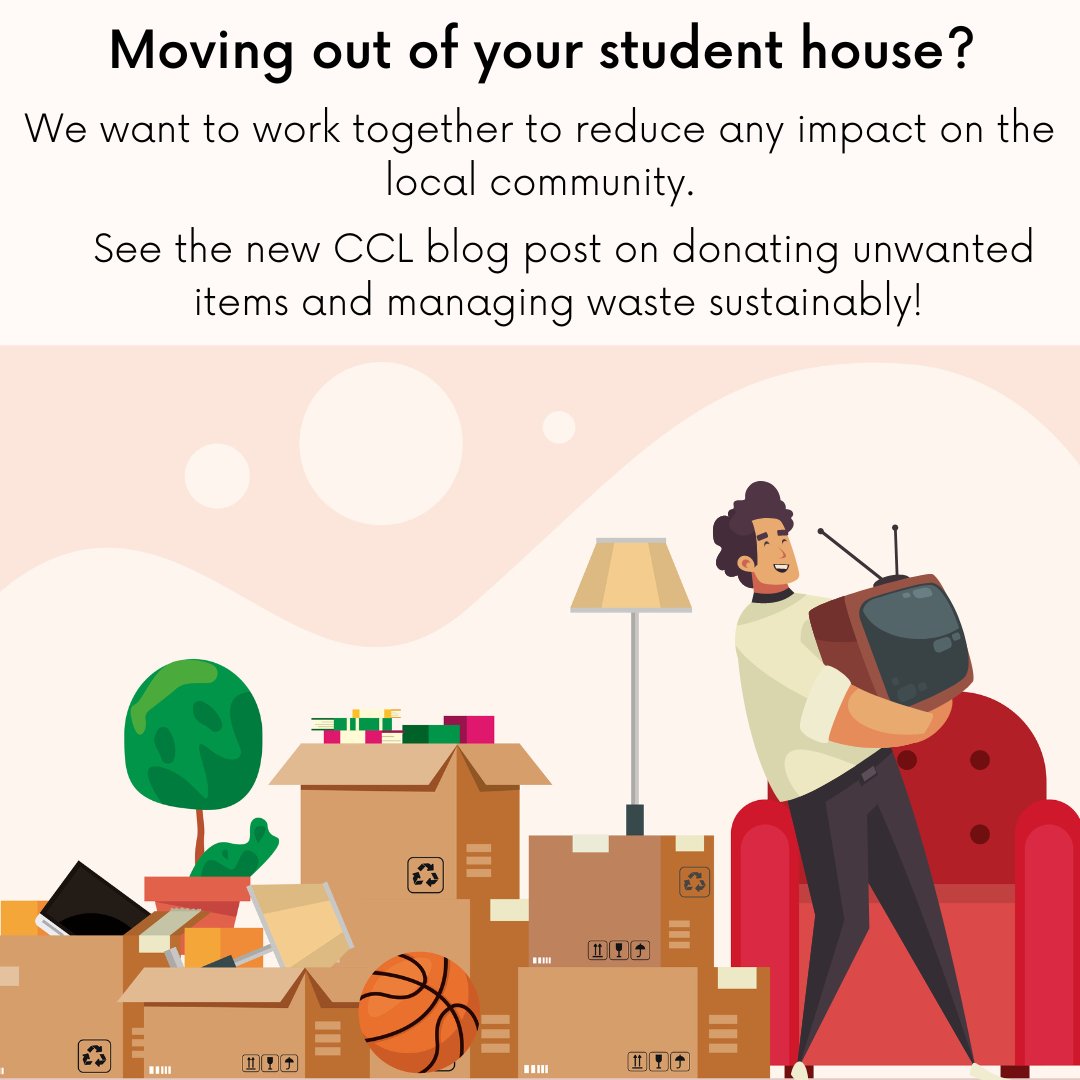 Moving out from your student home? 

Give a read to the new blog post 'Moving out of your student house' for tips on dealing with the bins, unwanted items and bulky waste; effectively and sustainably 🚮♻️!

You can find the blog post here: 
ow.ly/Ehhh50JBt0Z