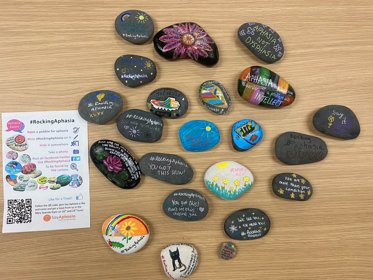 AHAN_SLT's tweet photo. Great day spreading Aphasia awareness and getting creative with our conversation group #rockingaphasia #aphasiaawareness @SLTatBCU @RockingAphasia https://t.co/lz5zt9NbYg