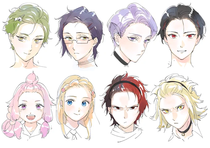 暑い日のデコ出し男士たち 