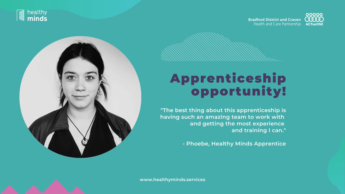 Healthy Minds is now recruiting apprentices across Bradford and Craven! A fantastic opportunity for young people to work with staff from <a href="/BDCFT/">BDCFT NHS</a>, local schools, and voluntary and community organisations. Apply now! 

bdcpartnership.co.uk/passionate-abo…