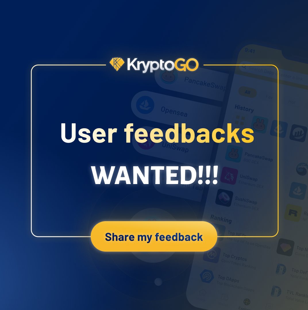 kryptogo_'s tweet photo. KryptoGO is currently seeking your feedbacks on user cases and product experience through our survey. If you wish for our product developers to hear your voices, now is the chance!!
Link to start 🔗 https://t.co/P1OSKtF7HH
#wallet #defi #nft #redeemableNFT #crypto #survey https://t.co/KADl1WtlnE